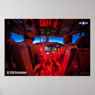 AFFICHE KC-135R STRATOTANKER COCKPIT