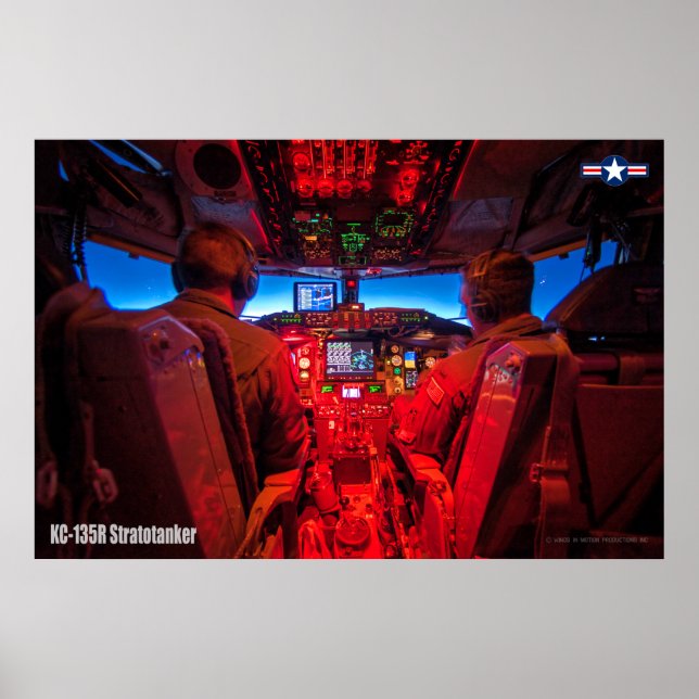 AFFICHE KC-135R STRATOTANKER COCKPIT (Devant)