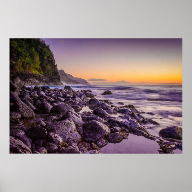 Affiche Ke’e Beach at Sunrise, Kauai, Hawaii (Devant)