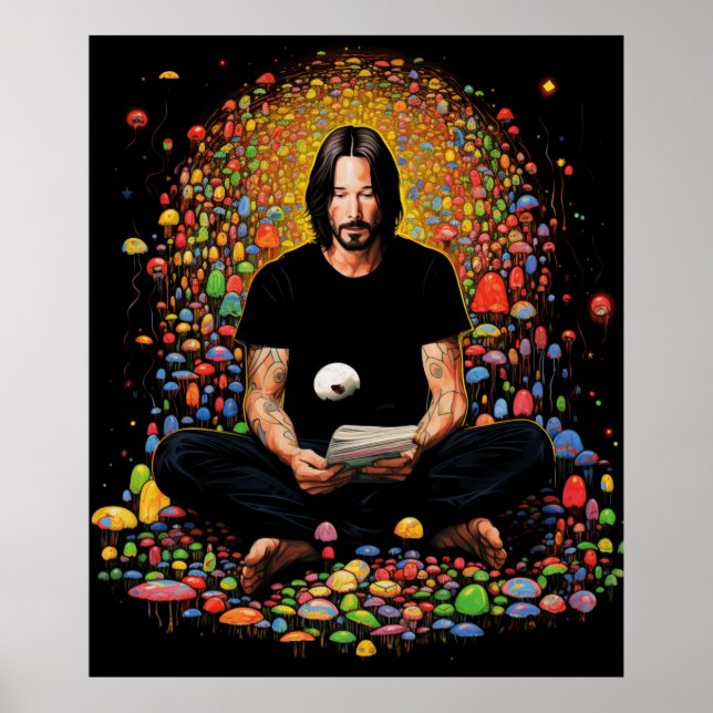 Affiche Keanu Reeves Méditation zen (Devant)