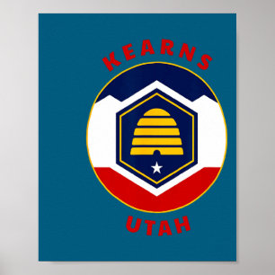 Affiche Kearns Utah Nouveau Drapeau Ut Souvenir de Vacance