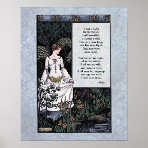 Affiche Keats "La Belle Dame" Victorian Art Poetry 16x20