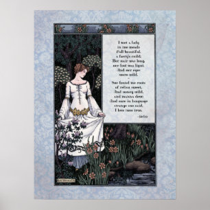 Affiche Keats "La Belle Dame" Victorian Art Poetry 18x24