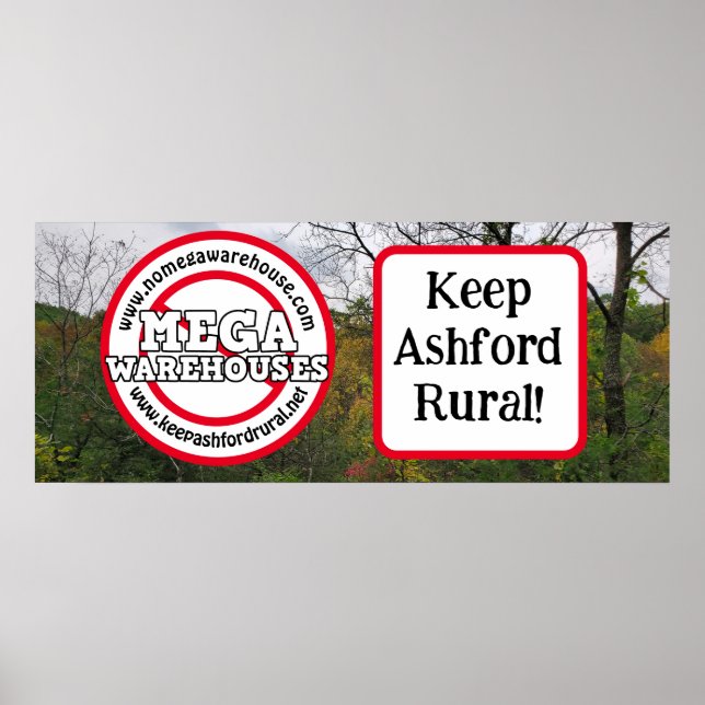 Affiche Keep Ashford Rural | Pas d'entrepôts Mega (Devant)