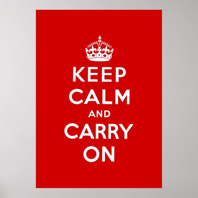 Affiche keep calm and carry on original (Devant)