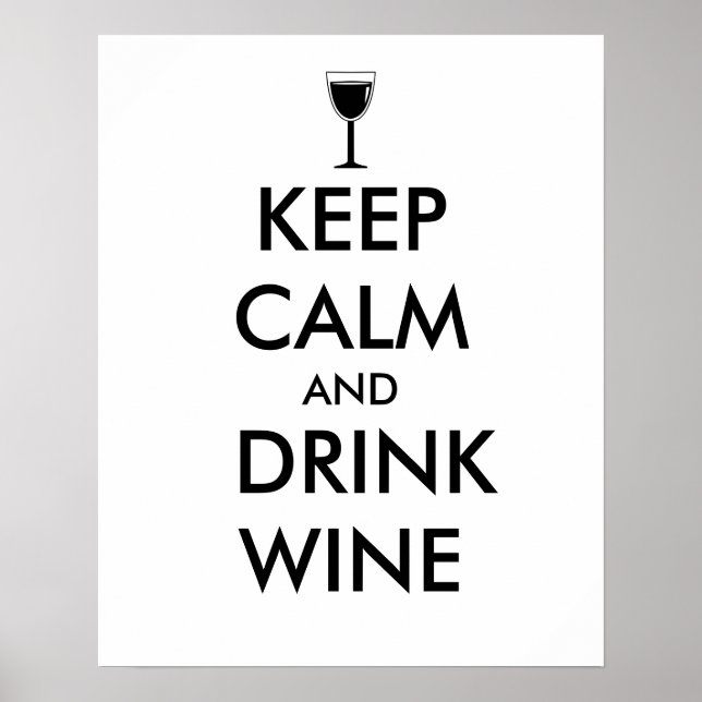 Affiche Keep Calm and Drink Wine Wine Lover Custom (Devant)