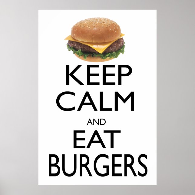 Affiche Keep Calm and Eat Burgers (Devant)