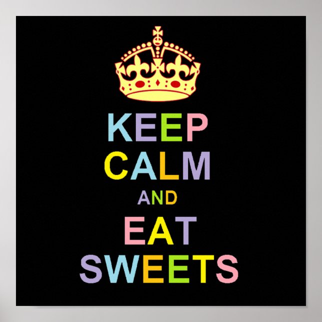 Affiche Keep Calm and Eat Sweets (Devant)