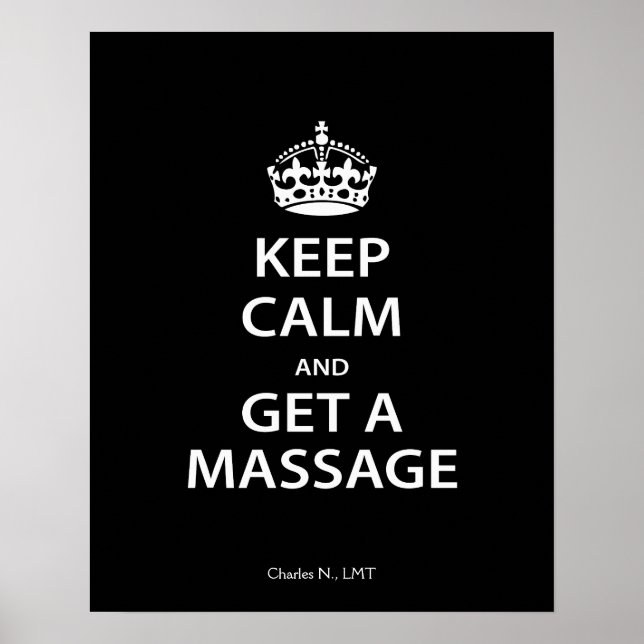 Affiche Keep Calm and Get a massage (Devant)