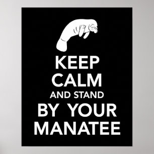 Affiche Keep Calm and Stand by your Manatee print