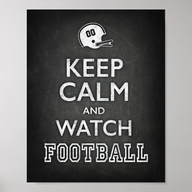 Affiche KEEP CALM AND WATCH FOOTBALL Sign Chalk Print (Devant)
