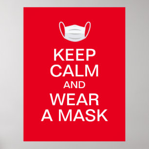 Affiche keep calm and wear a mask