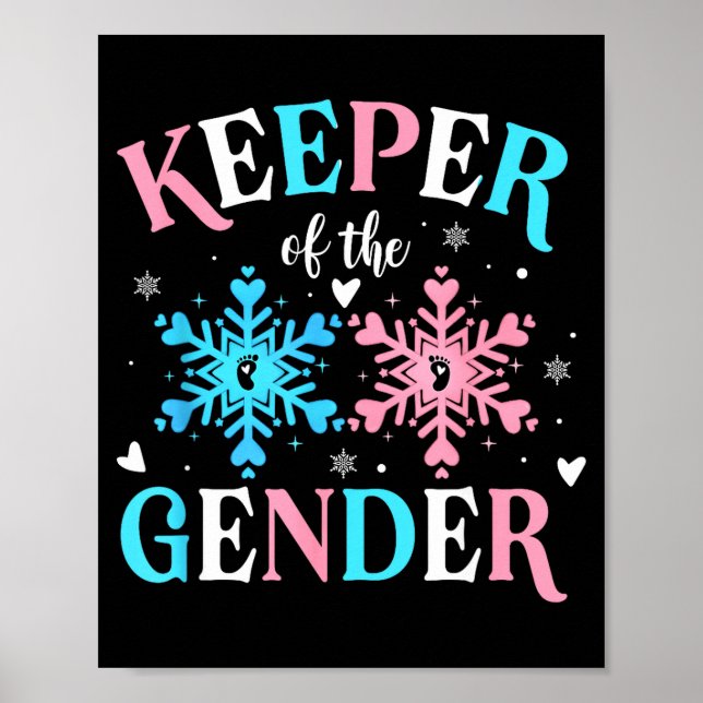 Affiche Keeper Of The Gender Reveal Baby Snowflake Nk Or B (Devant)
