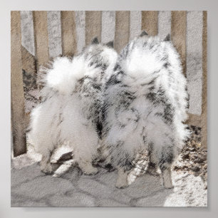 Affiche Keeshonds at the Gate Painting - Original Dog Art