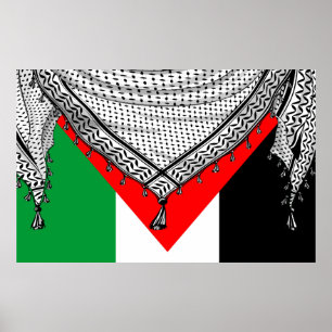 Affiche Keffiyeh Écharpe palestinienne tissu traditionnel