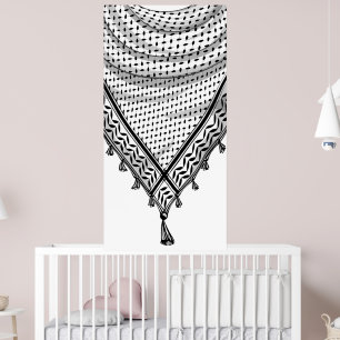 Affiche Keffiyeh Écharpe palestinienne tissu traditionnel