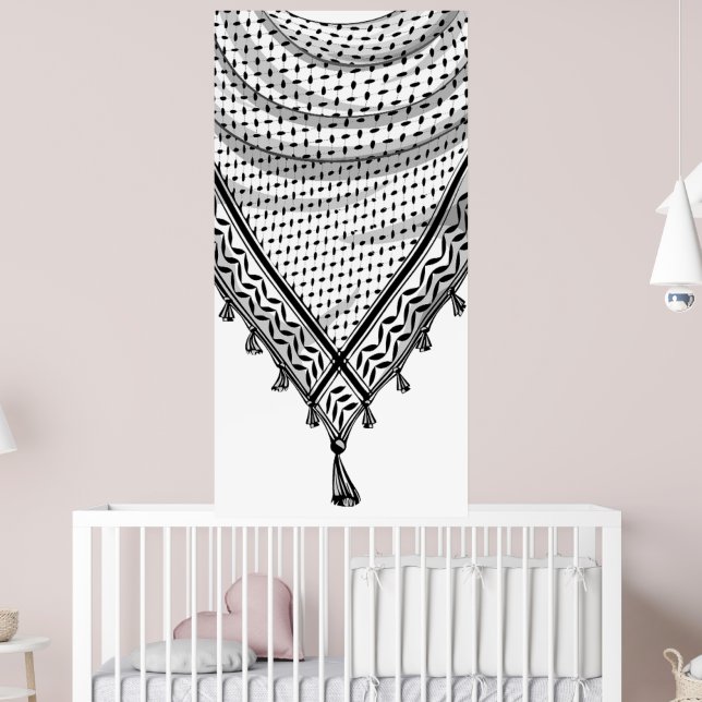 Affiche Keffiyeh Écharpe palestinienne tissu traditionnel (Pépinière 2)