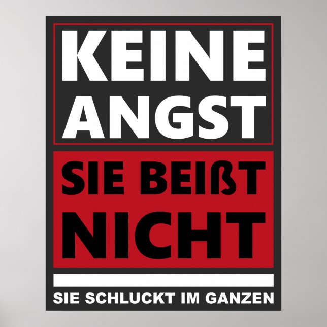 Affiche Keine Angst, sie beisst nicht. Hund/Hunde (Devant)