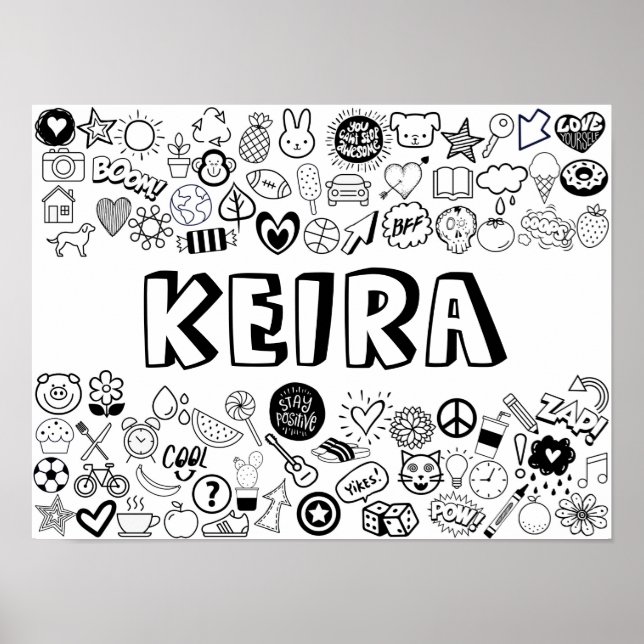 Affiche 'KEIRA' Couleur-it-Yourself Outline Design (Devant)