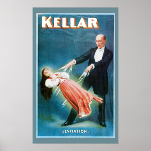 Affiche Kellar ~ Levitation Magicien Magicien Magicien Vin