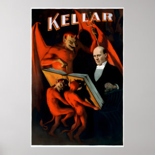 Affiche Kellar Lit avec le Diable894 Magie de Style Vintag