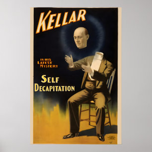 Affiche Kellar Lit avec le Diable894 Magie de Style Vintag