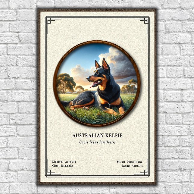 Affiche Kelpie australien  Série de zoologie (Créateur téléchargé)