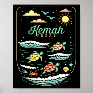 Affiche Kemah Tx Vacances de plage mignonnes amateur de to