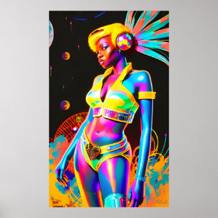 Affiche Ken Gage Afrofuturisme Deux Pop Science-Fiction