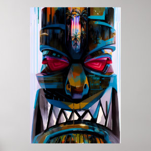 Affiche Ken Gage Tiki Magestique Pop Surréalisme