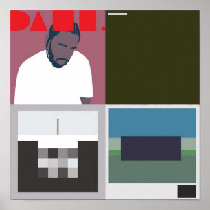 Affiche kendrick discographie pochette minimale