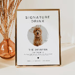 Affiche KENNEDY Minimalist 1 Photo Pet Signature Boire Po<br><div class="desc">Ce panneau de boisson signature dispose d'une fente photo et d'un design moderne minimaliste. Modifiez facilement la police et la couleur arrière - plan pour correspondre à votre événement. Ce panneau est parfait pour ajouter une photo de la mariée et du marié, des enfants, ou votre animal de compagnie préféré....</div>