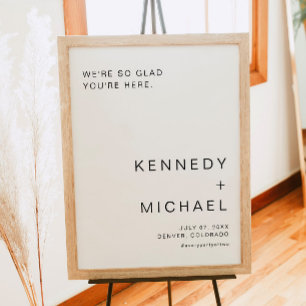 Affiche KENNEDY Simple Moderne Minimaliste Mariage Bienven