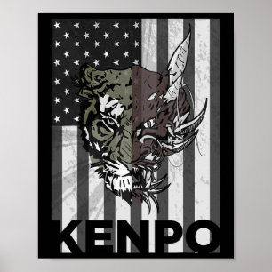 Affiche Kenpo Karate Arts martiaux Drapeau américain Homme