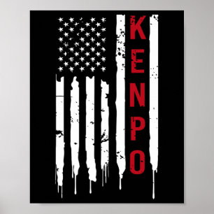 Affiche Kenpo Karate Drapeau Américain Pour Femmes Hommes