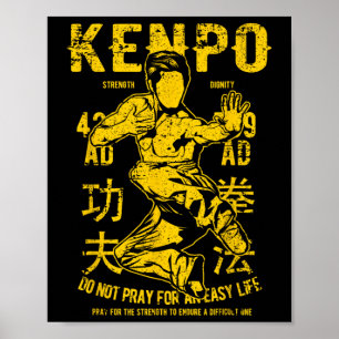 Affiche Kenpo Karate Martial Arts Retro Vintage désorganis