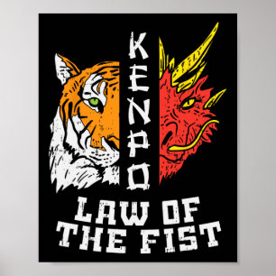 Affiche Kenpo Loi Du Dragon De Tigre De Poing Kempo Karate