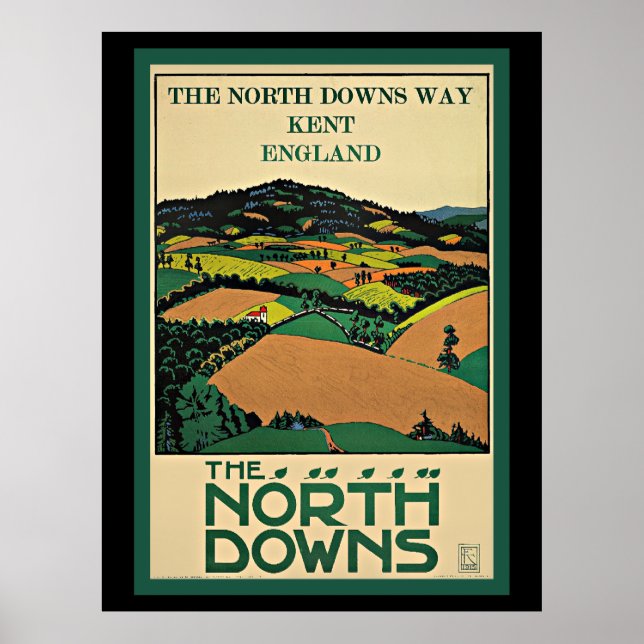 Affiche Kent, Angleterre, North Downs, (Devant)