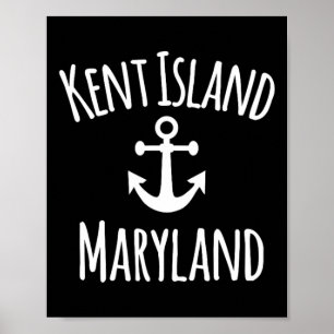 Affiche Kent Island Maryland nautique côtier bateau voile