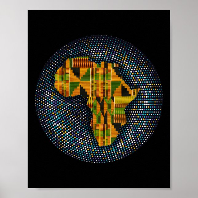 Affiche Kente Clothe Metallic Africa Design Sticker (Devant)
