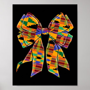 Affiche Kente Coquette Bow Black History Mois African Ame