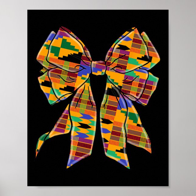 Affiche Kente Coquette Bow Black History Mois African Ame (Devant)