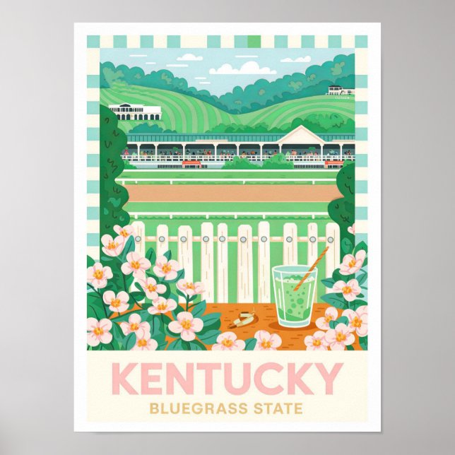 Affiche Kentucky Bluegrass State USA Summer Travel (Devant)