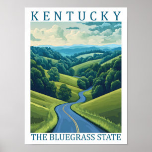 Affiche Kentucky Bluegrass State USA Travel Place