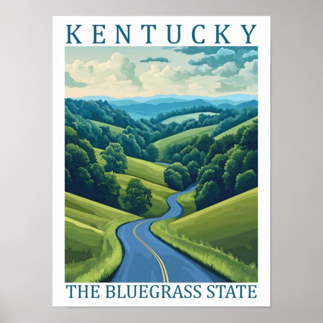 Affiche Kentucky Bluegrass State USA Travel Place (Devant)