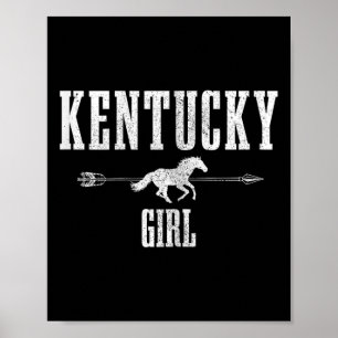 Affiche Kentucky Girl équitation Cheval Lover Ky Pride