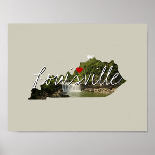 Affiche Kentucky State Photo insert and town name