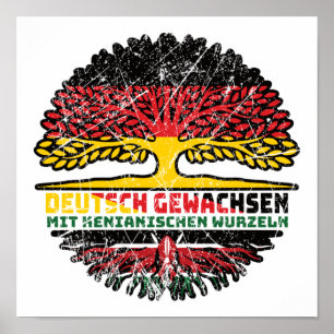 Affiche Kenya Kenyan Allemand Allemagne Arbre Racine