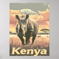 Kenya Rhino Vintage