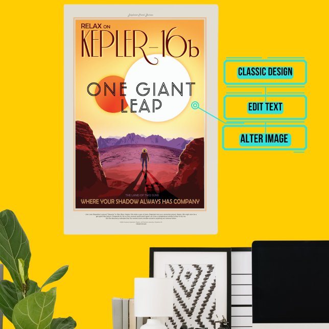 Affiche Kepler-16b - Tourisme spatial (Please enjoy our design and see the others in the collection.)